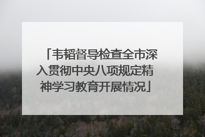韦韬督导检查全市深入贯彻中央八项规定精神学习教育开展情况
