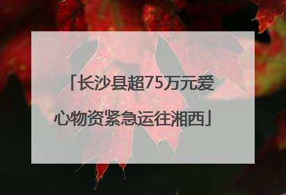 长沙县超75万元爱心物资紧急运往湘西