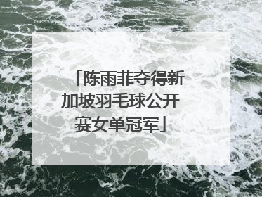 陈雨菲夺得新加坡羽毛球公开赛女单冠军
