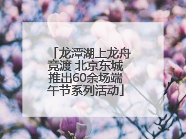 龙潭湖上龙舟竞渡 北京东城推出60余场端午节系列活动
