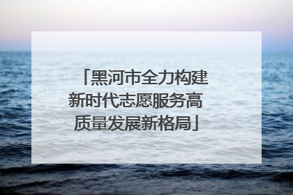 黑河市全力构建新时代志愿服务高质量发展新格局