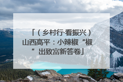 （乡村行·看振兴）山西高平：小辣椒“椒”出致富新答卷