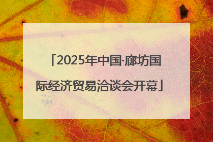 2025年中国·廊坊国际经济贸易洽谈会开幕