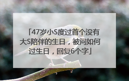 47岁小S度过首个没有大S陪伴的生日，被问如何过生日，回复6个字