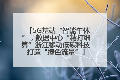 5G基站“智能午休”，数据中心“精打细算”浙江移动低碳科技打造“绿色流量”