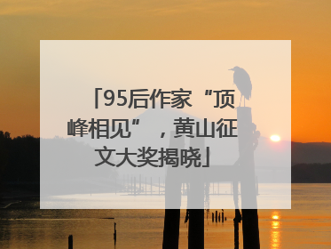 95后作家“顶峰相见”，黄山征文大奖揭晓