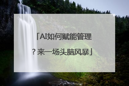 AI如何赋能管理？来一场头脑风暴